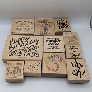 🎨STAMPS BOGO 50% OFF🎨 Special Occasion/Statement Wood Mount Rubber Stamps